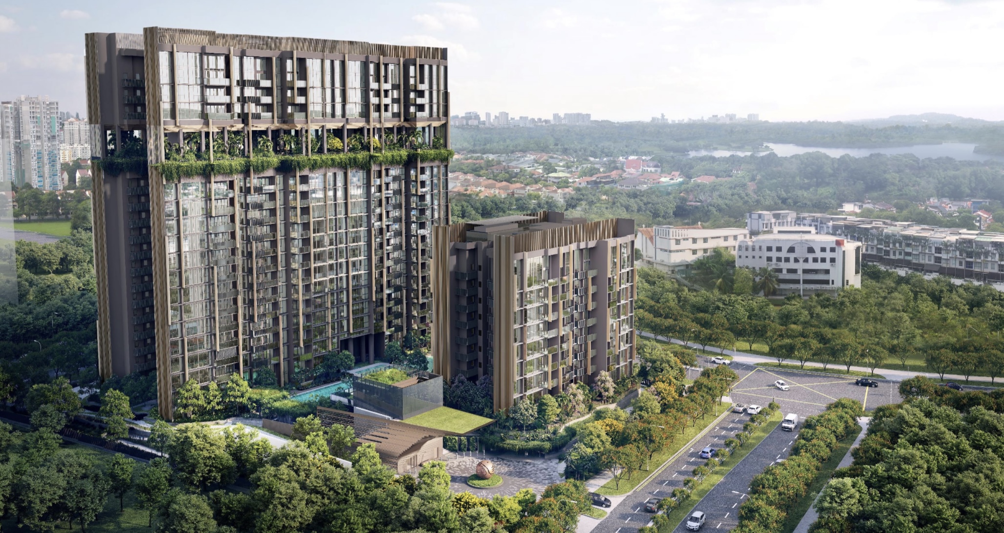 Lentoria condo Front Facade 2 blocks Singapore